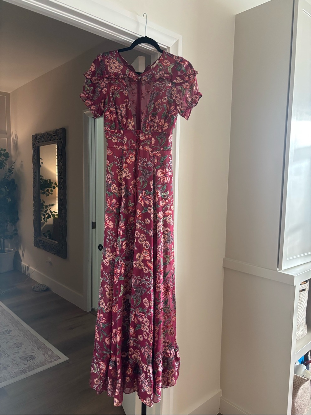 For Love & Lemons Burgundy Floral Maxi Dress - Picture 2 of 7